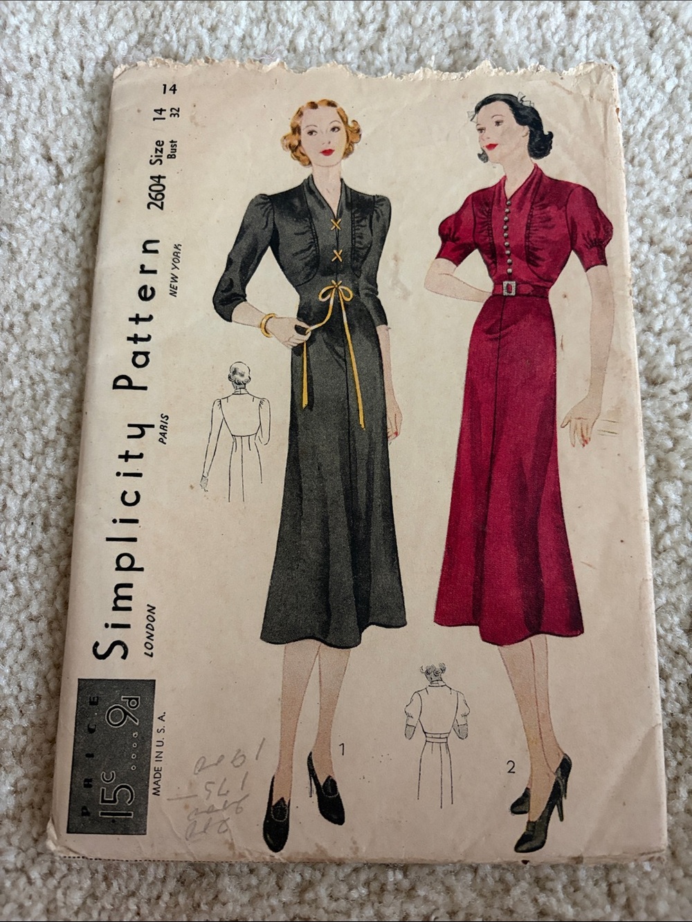 Simplicity vintage Midi Dress Pattern - 32-inch bust